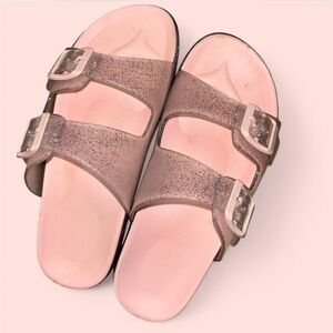 Sparkly Pink Slide Sandals